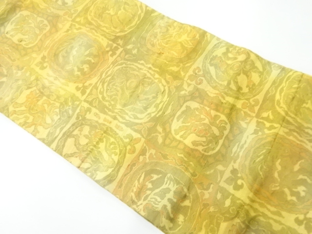 JAPANESE NAGOYA OBI / JAPANESE KIMONO / TSUMUGI / WOVEN CHECKERED